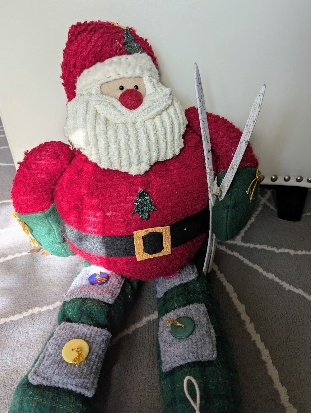 Vintage Skiing Santa